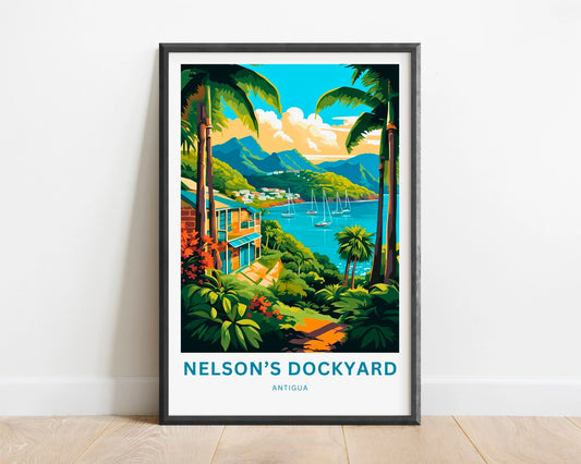 Nelson Dockyard Travel Poster