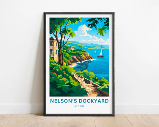 Nelson Dockyard Travel Poster