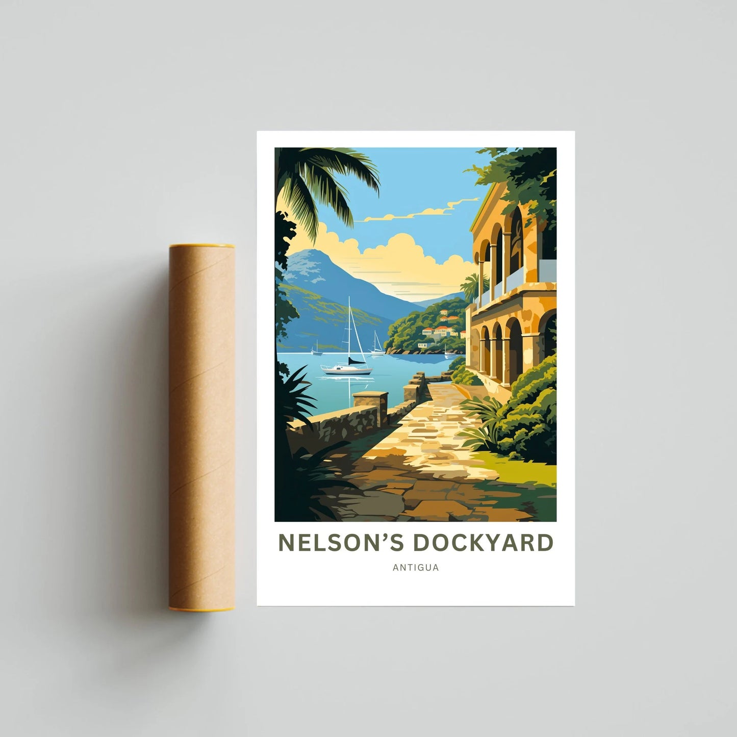 Nelson Dockyard Travel Poster