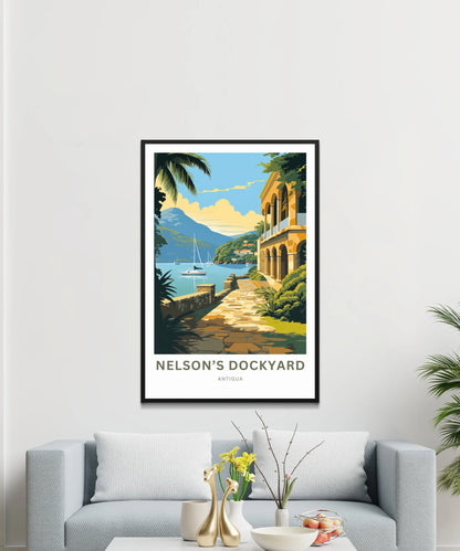 Nelson Dockyard Travel Poster