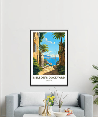 Nelson Dockyard Travel Poster