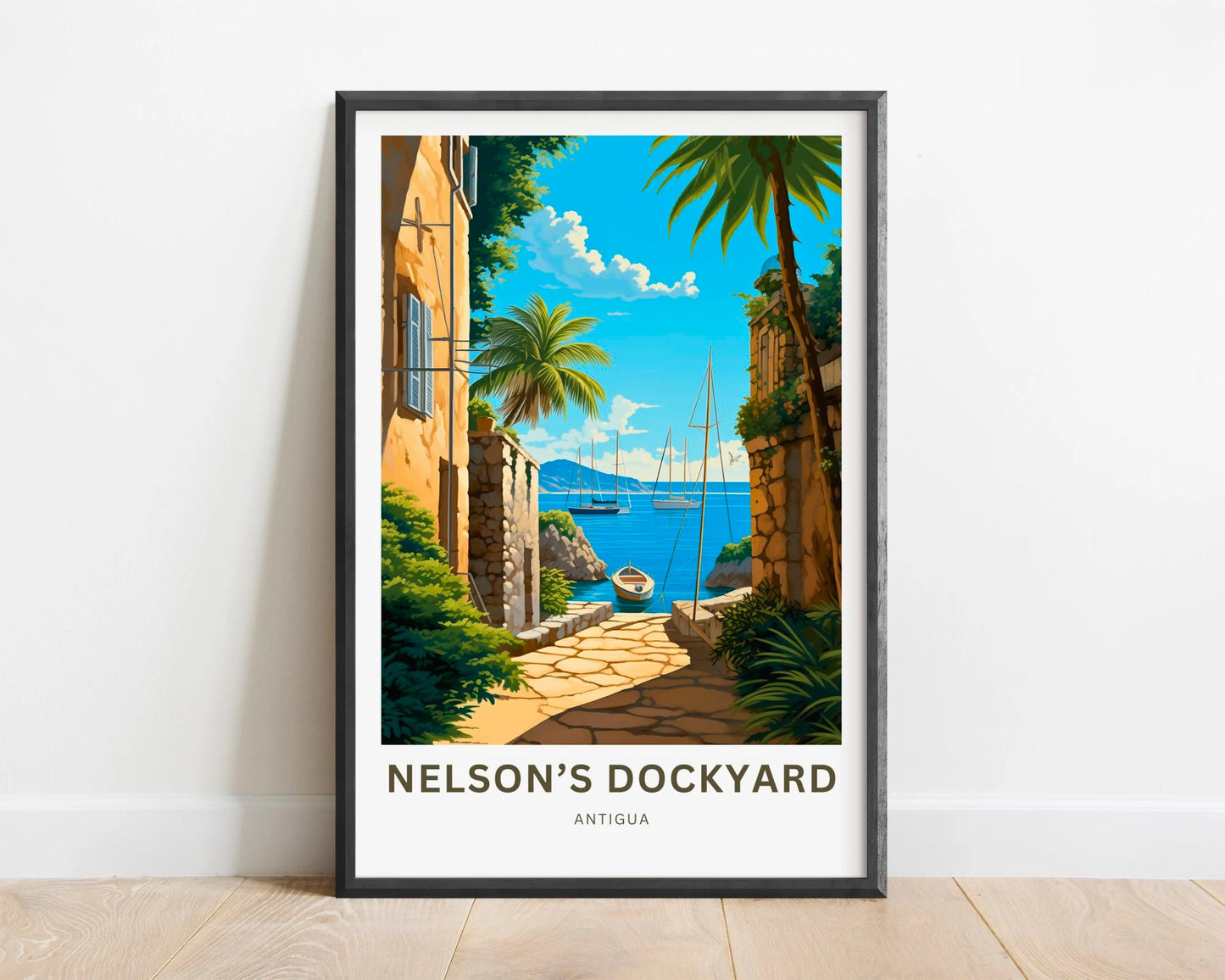 Nelson Dockyard Travel Poster