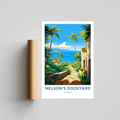 Nelson Dockyard Travel Poster