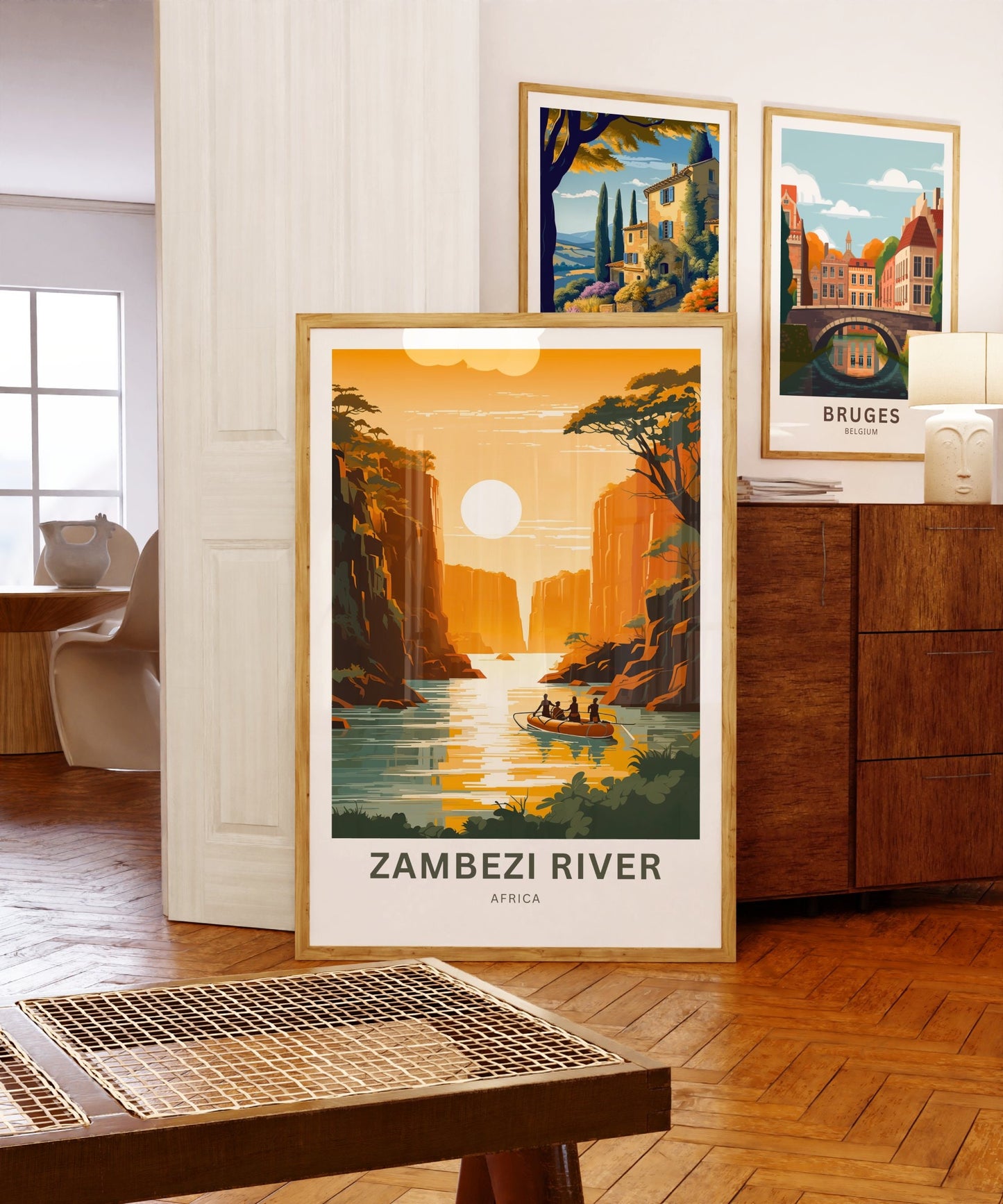 Zambezi River Travel Print - Zambezi River poster, Africa Wall Art, Framed present, Gift Africa Present - TravelTreasureCo