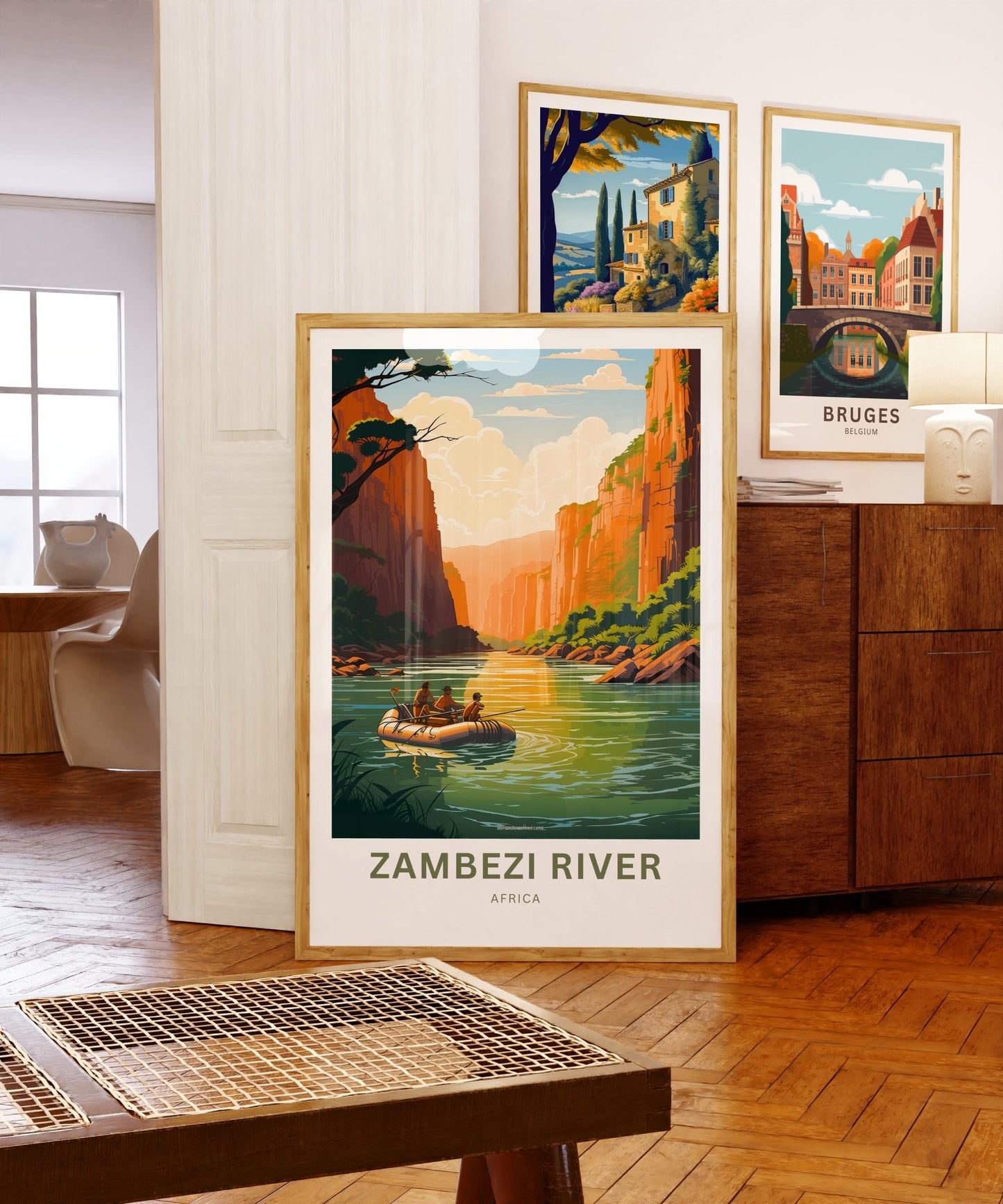 Zambezi River Travel Print - Zambezi River poster, Africa Wall Art, Framed present, Gift Africa Present - TravelTreasureCo