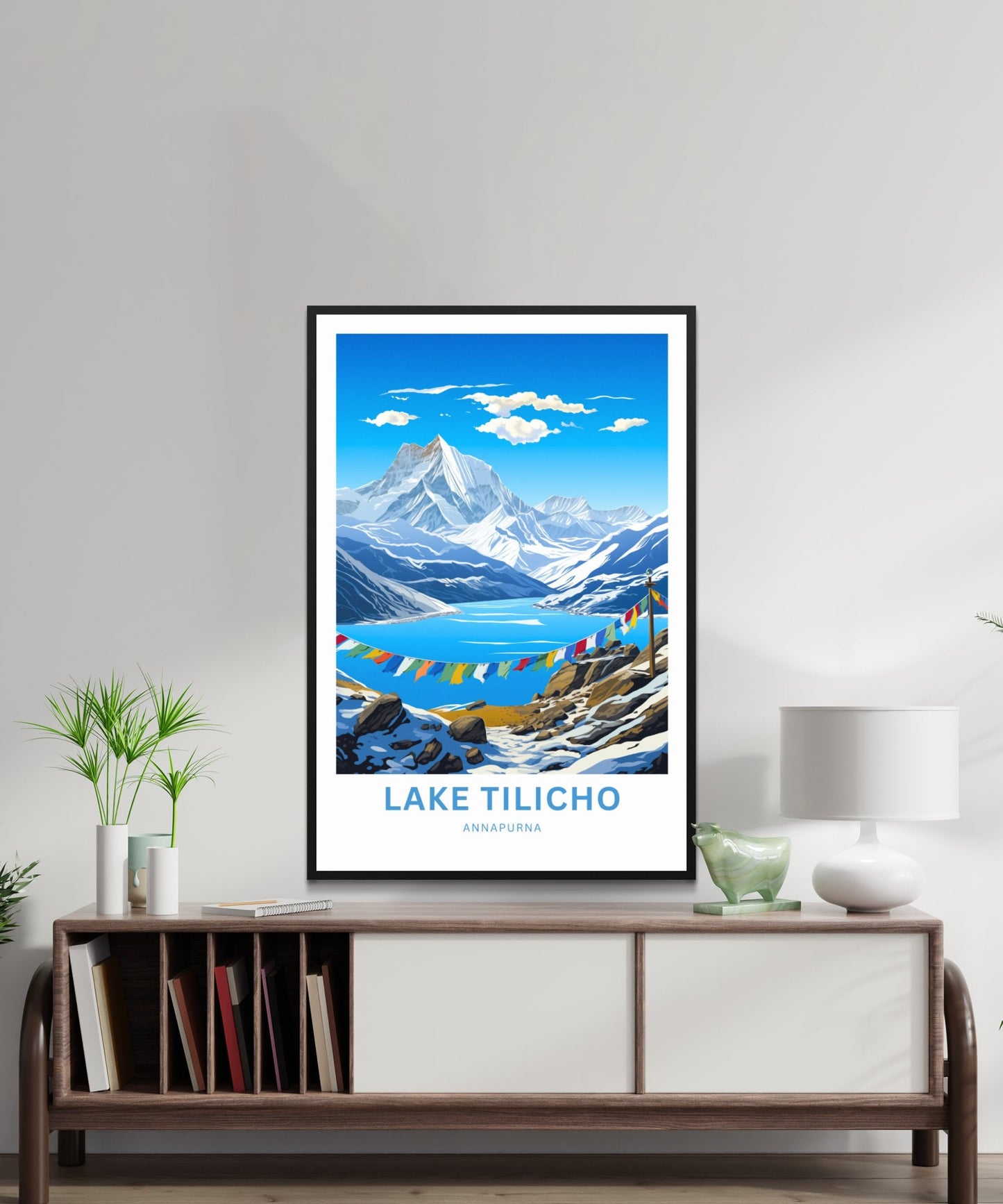 Tilicho Lake Travel Print - Tilicho Lakeposter, Annapurna Wall Art, Wall Decor, Framed present, Gift Nepal Present - TravelTreasureCo