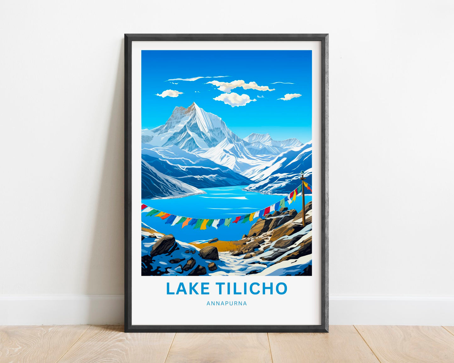 Tilicho Lake Travel Print - Tilicho Lakeposter, Annapurna Wall Art, Wall Decor, Framed present, Gift Nepal Present - TravelTreasureCo