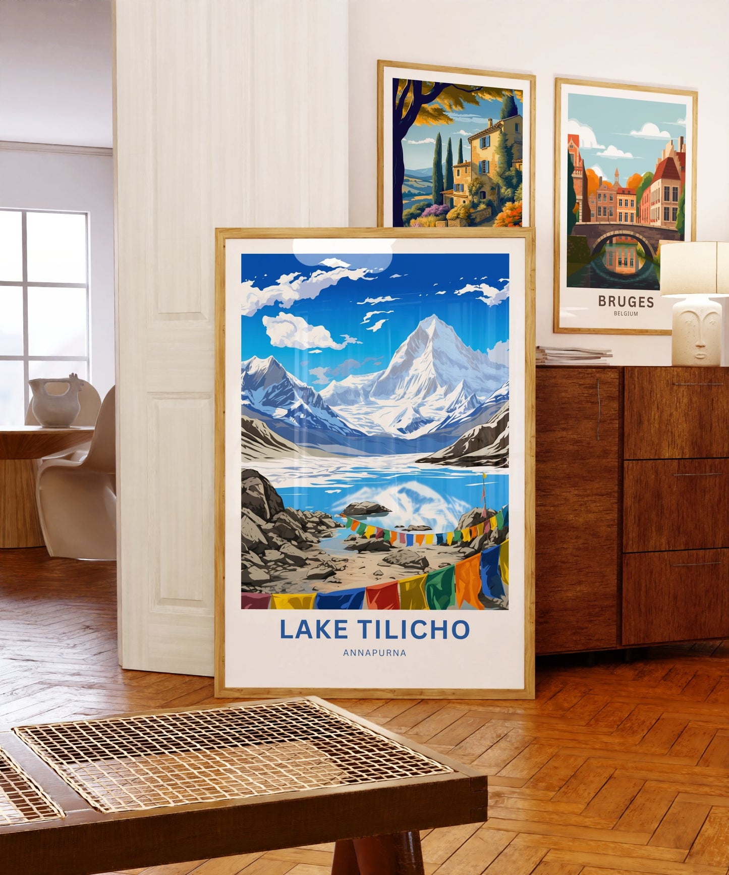 Tilicho Lake Travel Print - Tilicho Lakeposter, Annapurna Wall Art, Wall Decor, Framed present, Gift Nepal Present - TravelTreasureCo