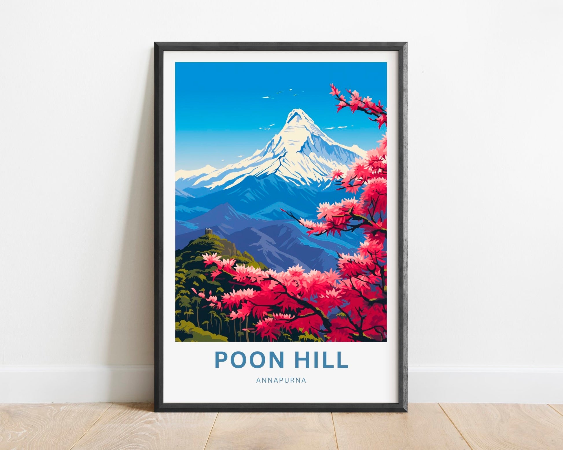 Poon Hill Travel Print - Poon Hill poster, Annapurna Wall Art, Wall Decor, Framed present, Gift Nepal Present - TravelTreasureCo