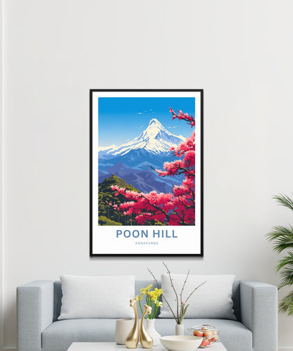 Poon Hill Travel Print - Poon Hill poster, Annapurna Wall Art, Wall Decor, Framed present, Gift Nepal Present - TravelTreasureCo