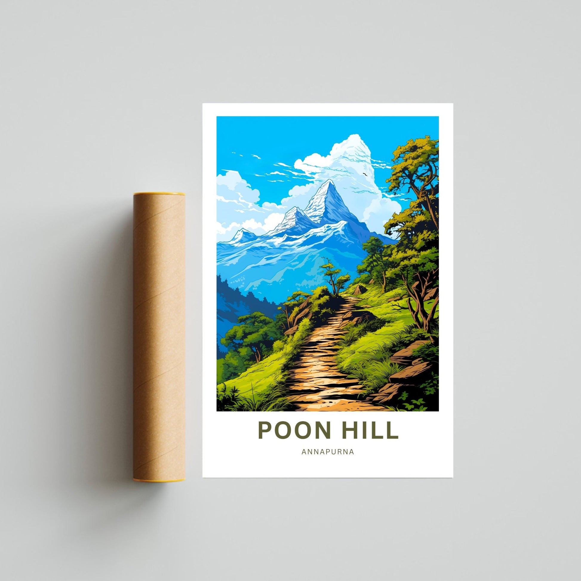 Poon Hill Travel Print - Poon Hill poster, Annapurna Wall Art, Wall Decor, Framed present, Gift Nepal Present - TravelTreasureCo