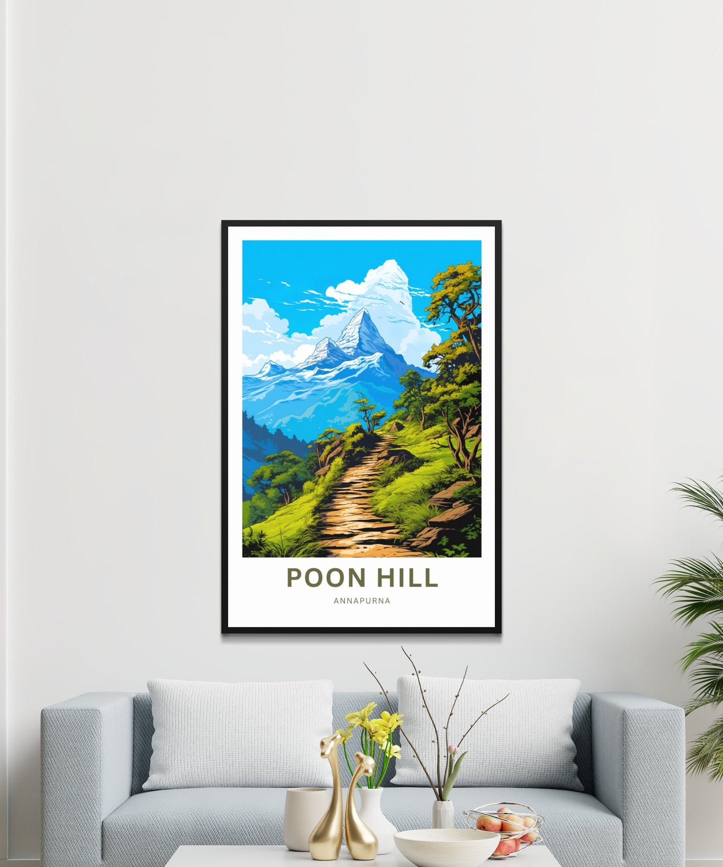 Poon Hill Travel Print - Poon Hill poster, Annapurna Wall Art, Wall Decor, Framed present, Gift Nepal Present - TravelTreasureCo