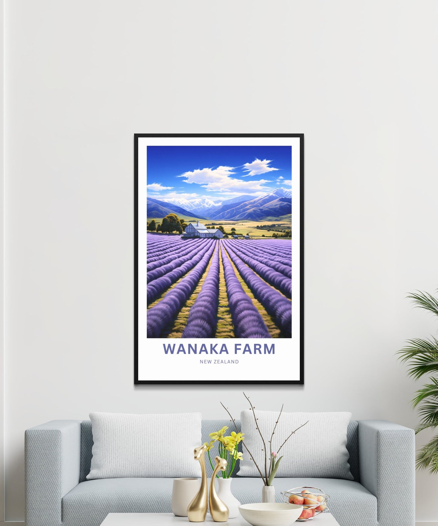 Wanaka Farm Travel Print - Wanaka Farm poster, New Zealand Wall Art, Framed present, Gift New Zealand Present - TravelTreasureCo