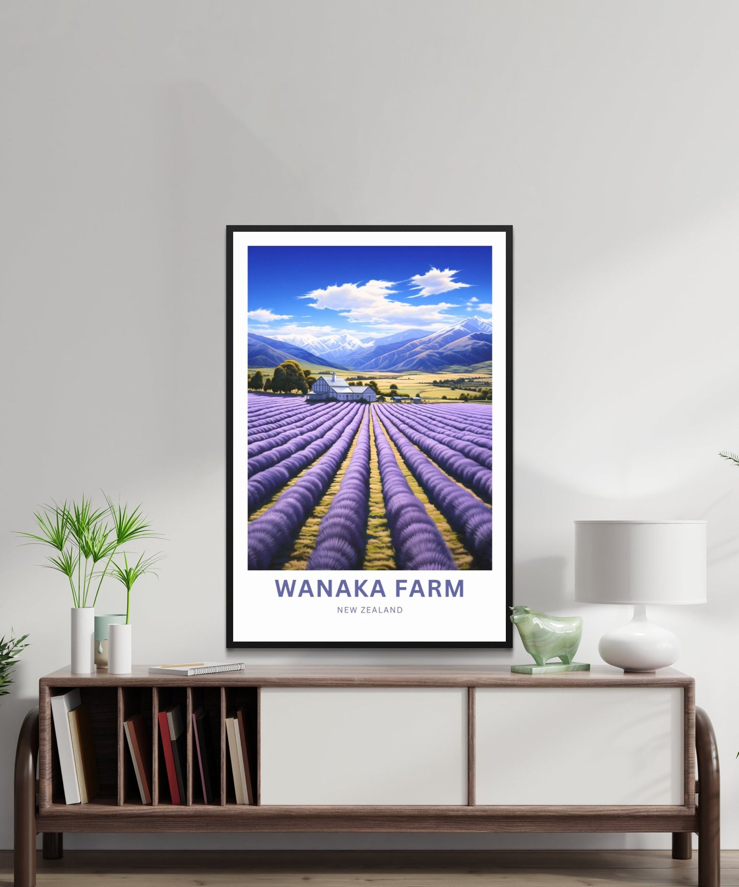 Wanaka Farm Travel Print - Wanaka Farm poster, New Zealand Wall Art, Framed present, Gift New Zealand Present - TravelTreasureCo