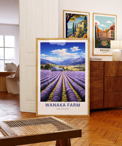 Wanaka Farm Travel Print - Wanaka Farm poster, New Zealand Wall Art, Framed present, Gift New Zealand Present - TravelTreasureCo