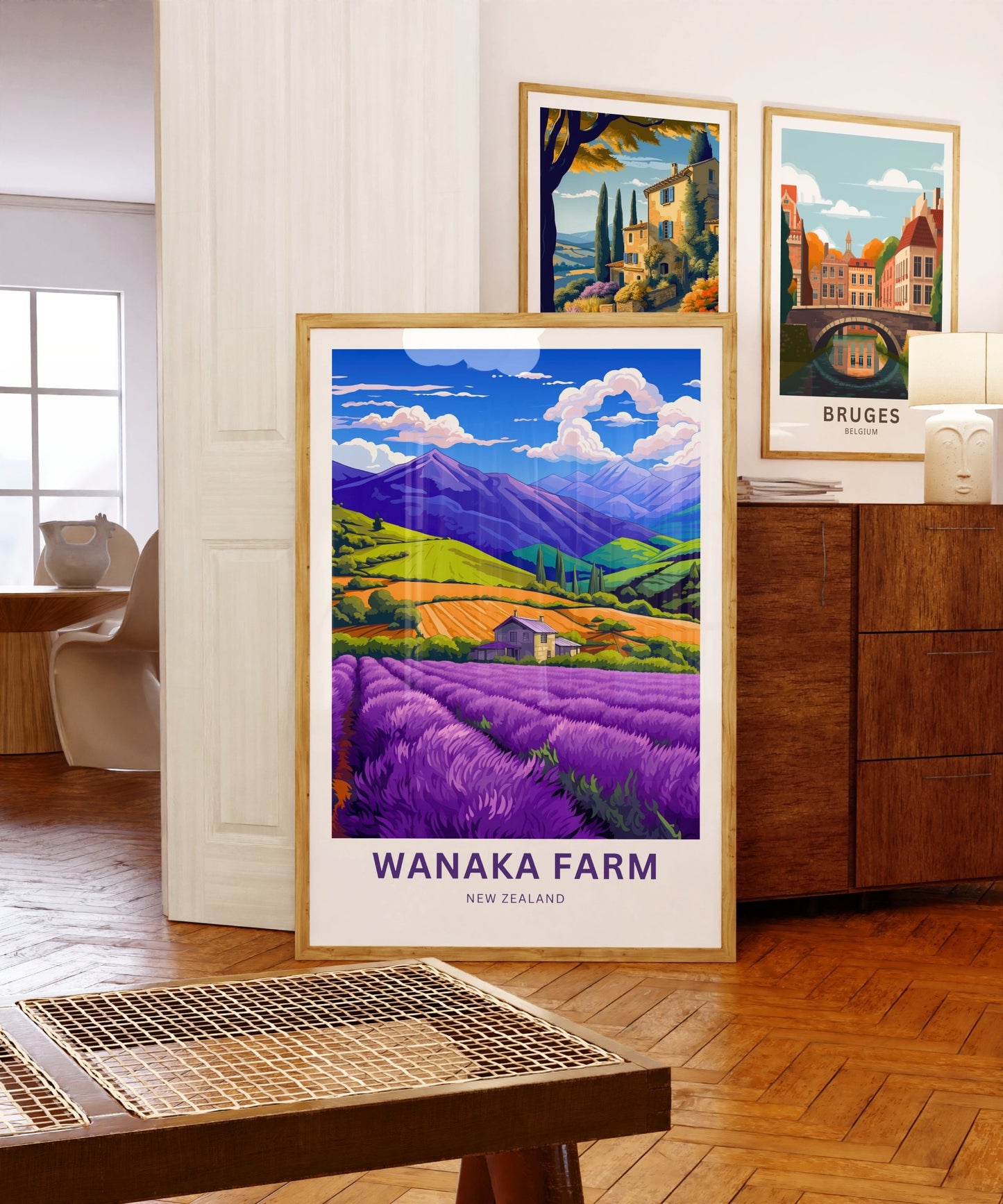 Wanaka Farm Travel Print - Wanaka Farm poster, New Zealand Wall Art, Framed present, Gift New Zealand Present - TravelTreasureCo