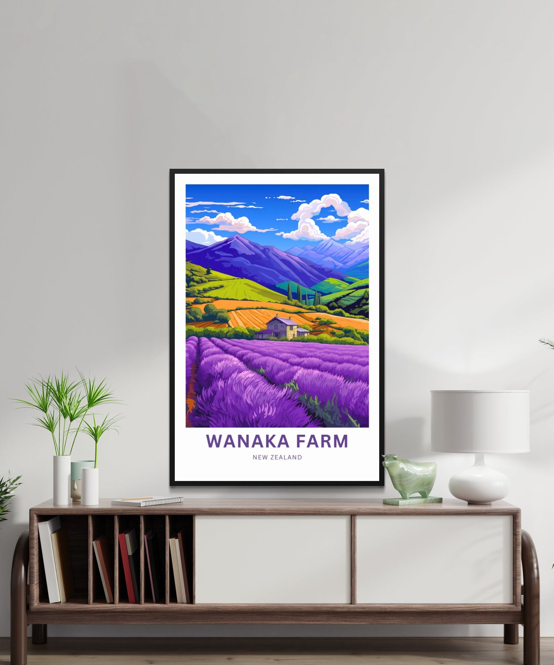 Wanaka Farm Travel Print - Wanaka Farm poster, New Zealand Wall Art, Framed present, Gift New Zealand Present - TravelTreasureCo