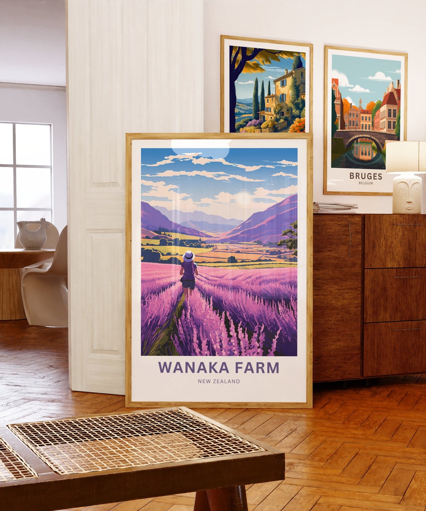 Wanaka Farm Travel Print - Wanaka Farm poster, New Zealand Wall Art, Framed present, Gift New Zealand Present - TravelTreasureCo