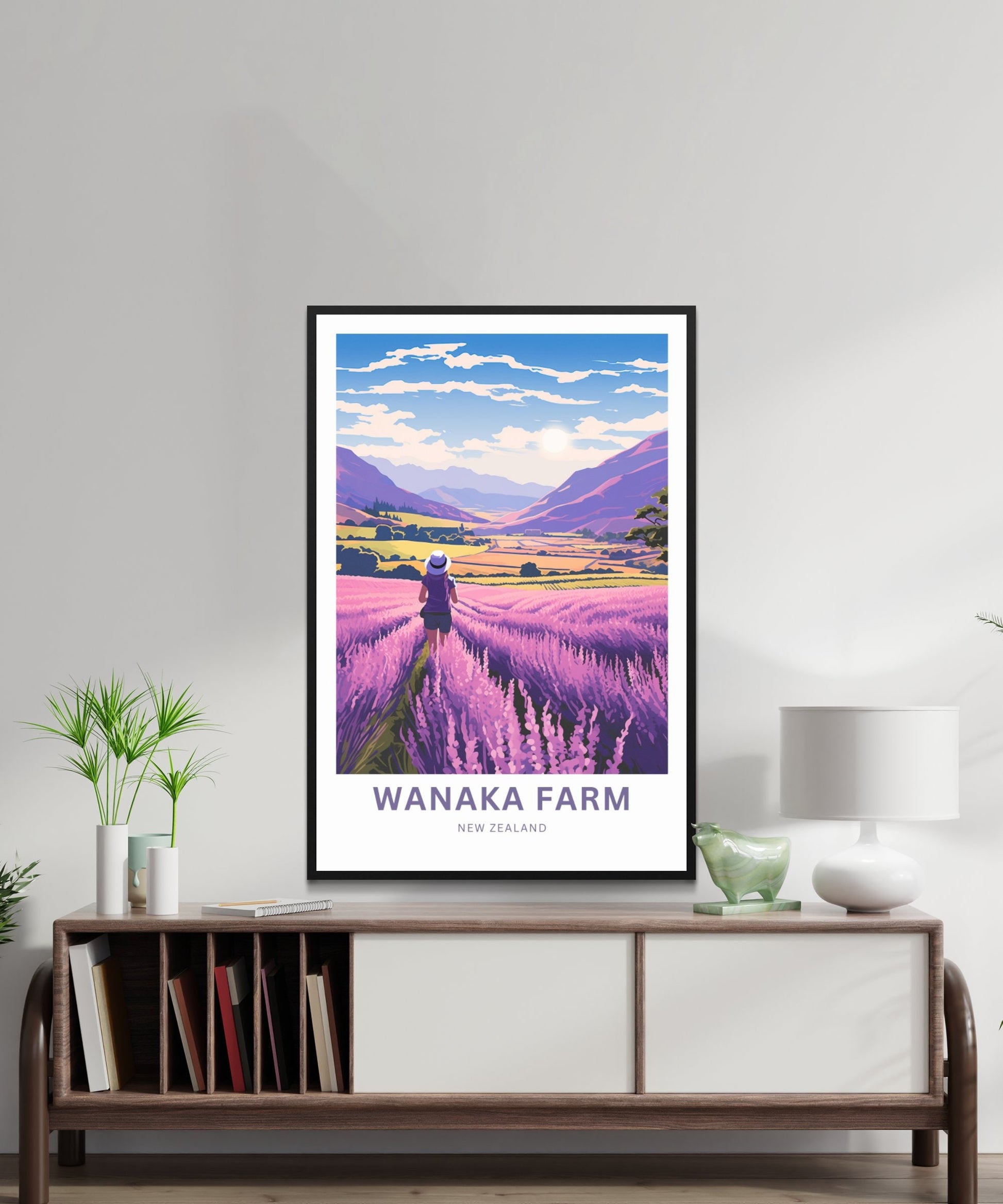 Wanaka Farm Travel Print - Wanaka Farm poster, New Zealand Wall Art, Framed present, Gift New Zealand Present - TravelTreasureCo