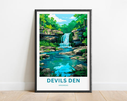 Devil's Den Travel Print - Devils Den poster, Arkansas Wall Art, Framed present, Gift Devil's Den State Park Present - TravelTreasureCo