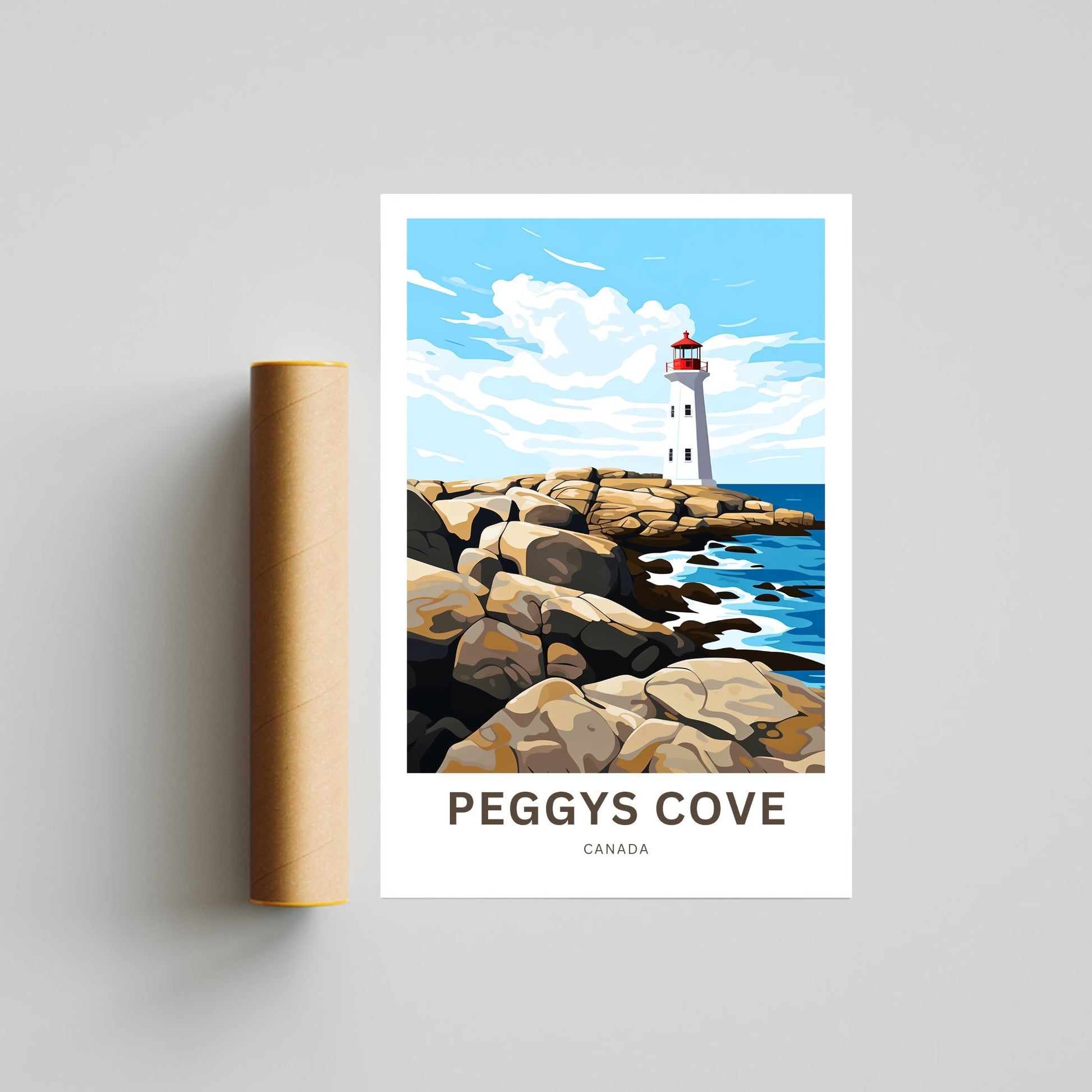 Peggys Cove Travel Print - Peggys Cove poster, Canada Wall Art, Framed present, Gift Canada Present - TravelTreasureCo