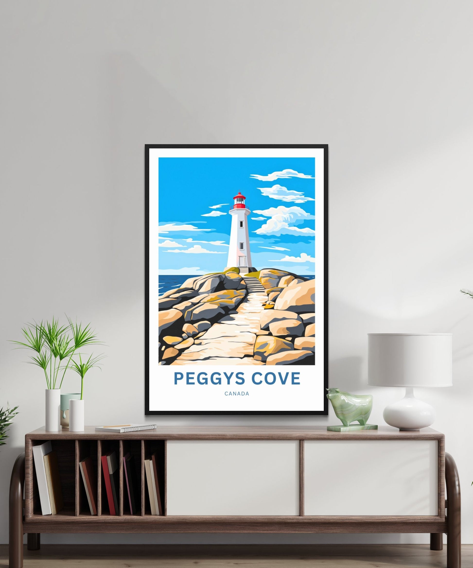 Peggys Cove Travel Print - Peggys Cove poster, Canada Wall Art, Framed present, Gift Canada Present, Customized Your Text - TravelTreasureCo