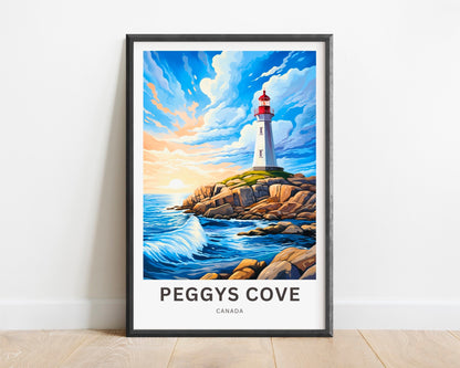 Peggys Cove Travel Print - Peggys Cove poster, Canada Wall Art, Framed present, Gift Canada Present, Customized Your Text - TravelTreasureCo