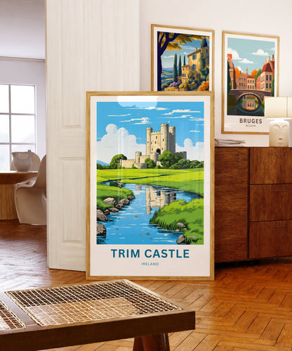 Trim Castle Travel Print - Trim Castle poster, Ireland Wall Art, Framed present, Gift Ireland Present - TravelTreasureCo