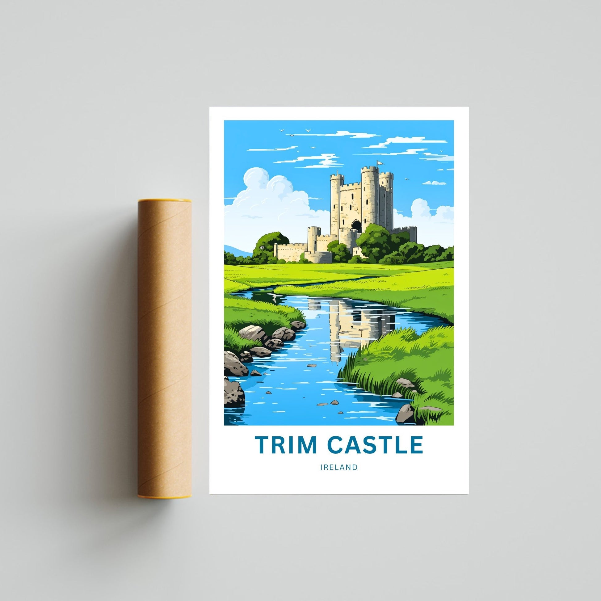 Trim Castle Travel Print - Trim Castle poster, Ireland Wall Art, Framed present, Gift Ireland Present - TravelTreasureCo