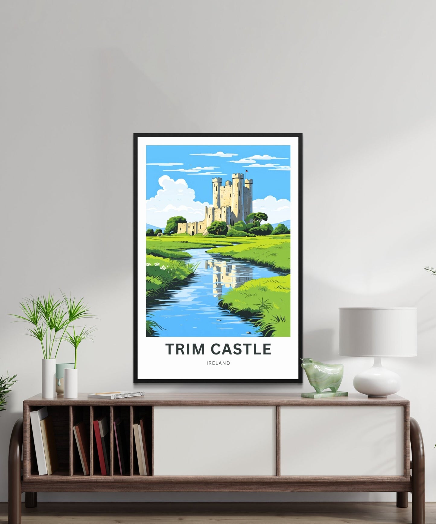 Trim Castle Travel Print - Trim Castle poster, Ireland Wall Art, Framed present, Gift Ireland Present, Customize Your Text - TravelTreasureCo