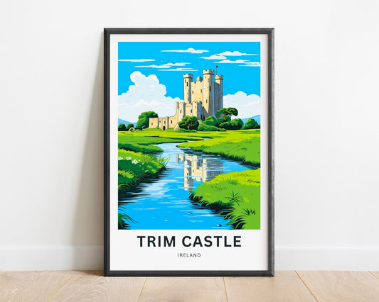 Trim Castle Travel Print - Trim Castle poster, Ireland Wall Art, Framed present, Gift Ireland Present, Customize Your Text - TravelTreasureCo