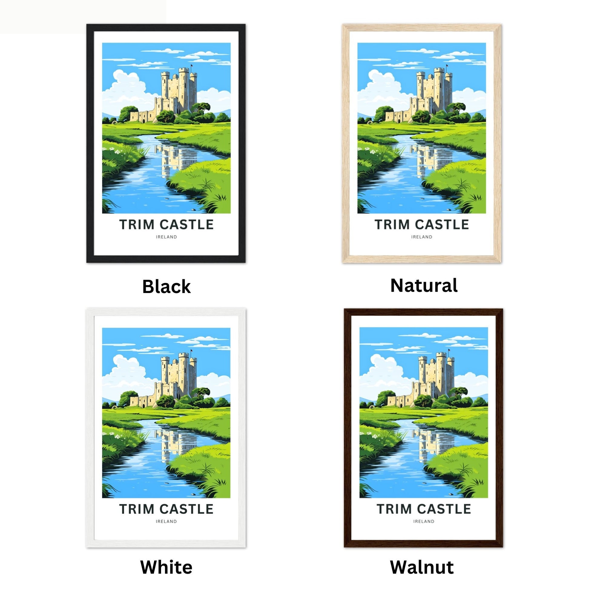 Trim Castle Travel Print - Trim Castle poster, Ireland Wall Art, Framed present, Gift Ireland Present, Customize Your Text - TravelTreasureCo