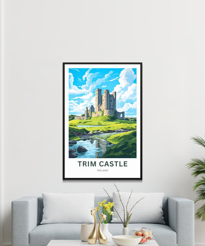 Trim Castle Travel Print - Trim Castle poster, Ireland Wall Art, Framed present, Gift Ireland Present - TravelTreasureCo