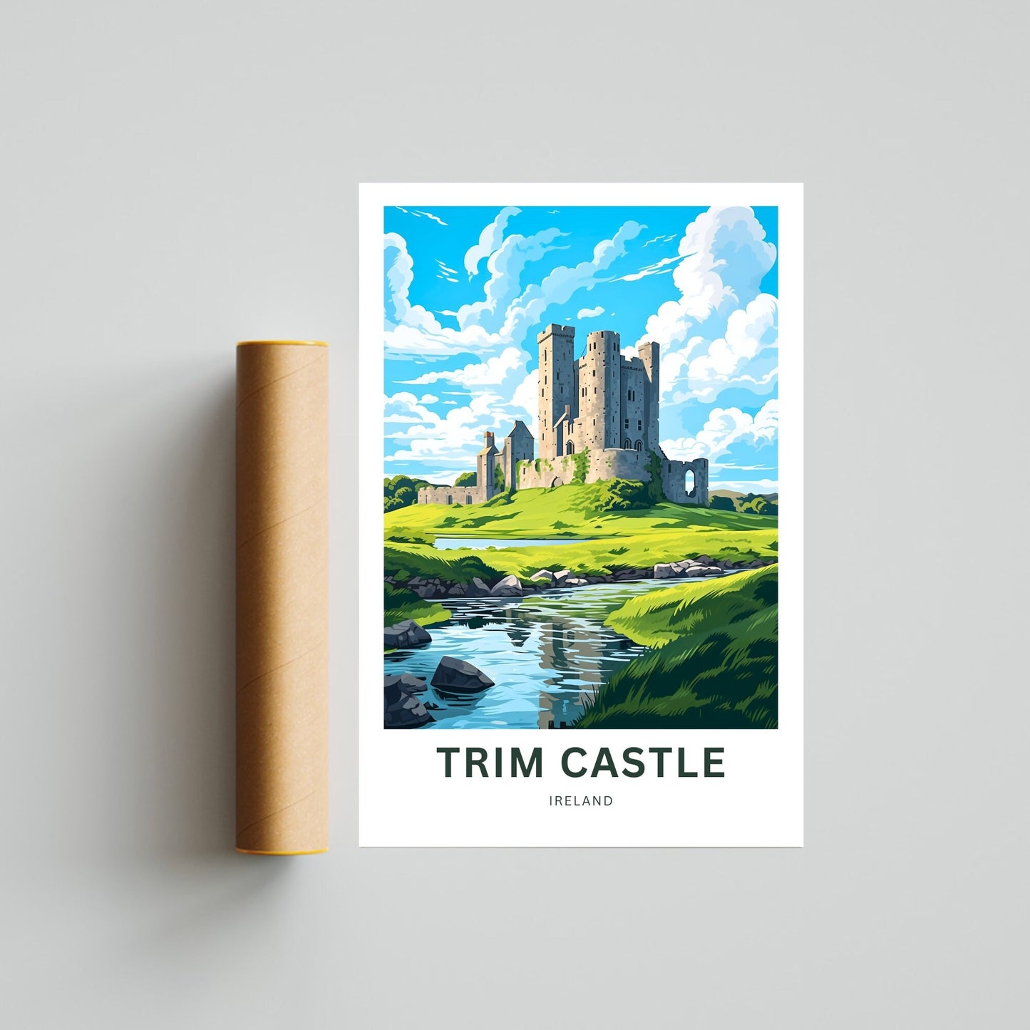 Trim Castle Travel Print - Trim Castle poster, Ireland Wall Art, Framed present, Gift Ireland Present - TravelTreasureCo