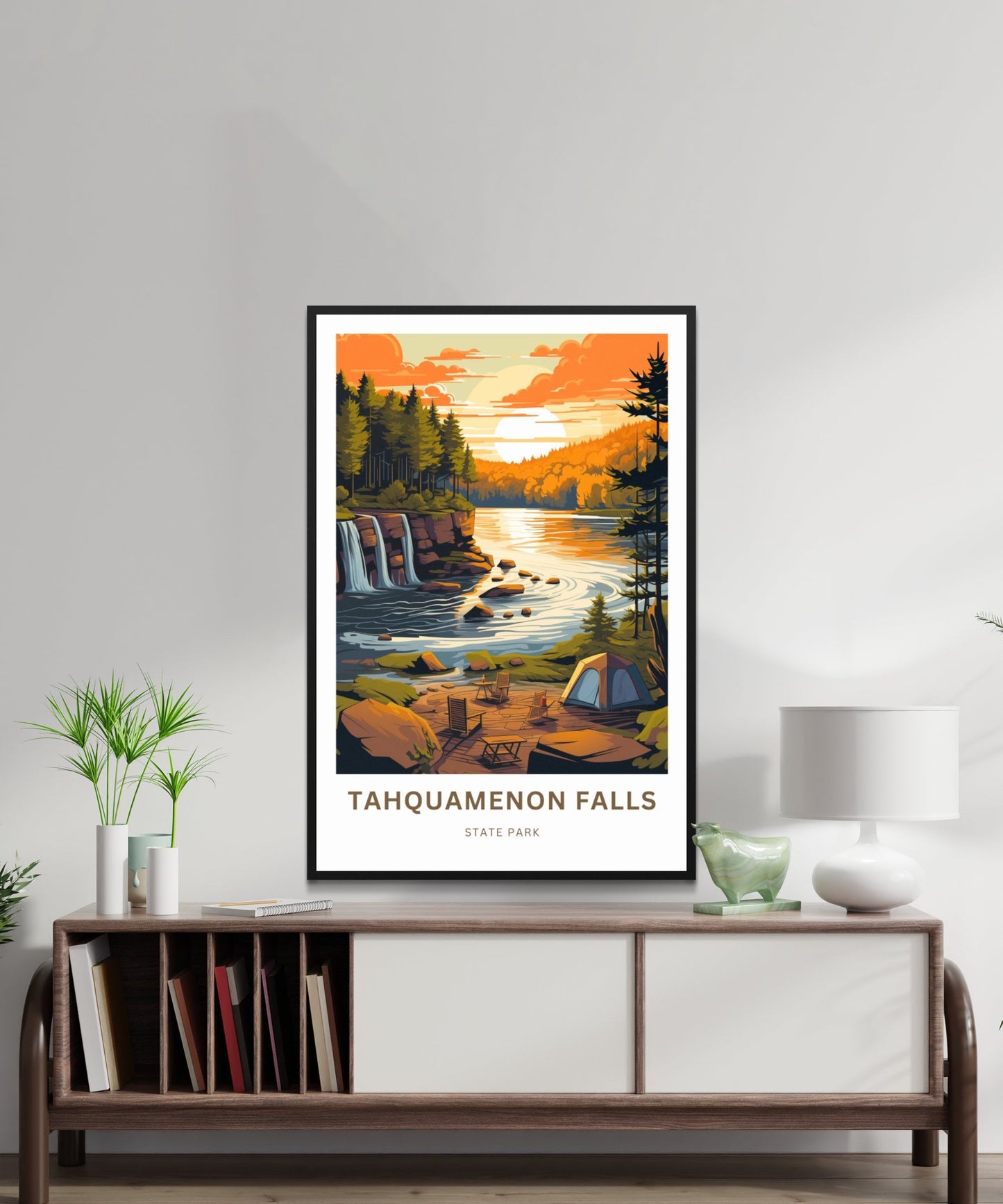 Tahquamenon Falls Travel Print - Tahquamenon Falls State Park poster, Michigan Wall Art, Framed present, Gift Michigan Present - TravelTreasureCo