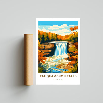 Tahquamenon Falls Travel Print - Tahquamenon Falls State Park poster, Michigan Wall Art, Framed present, Gift Michigan Present - TravelTreasureCo