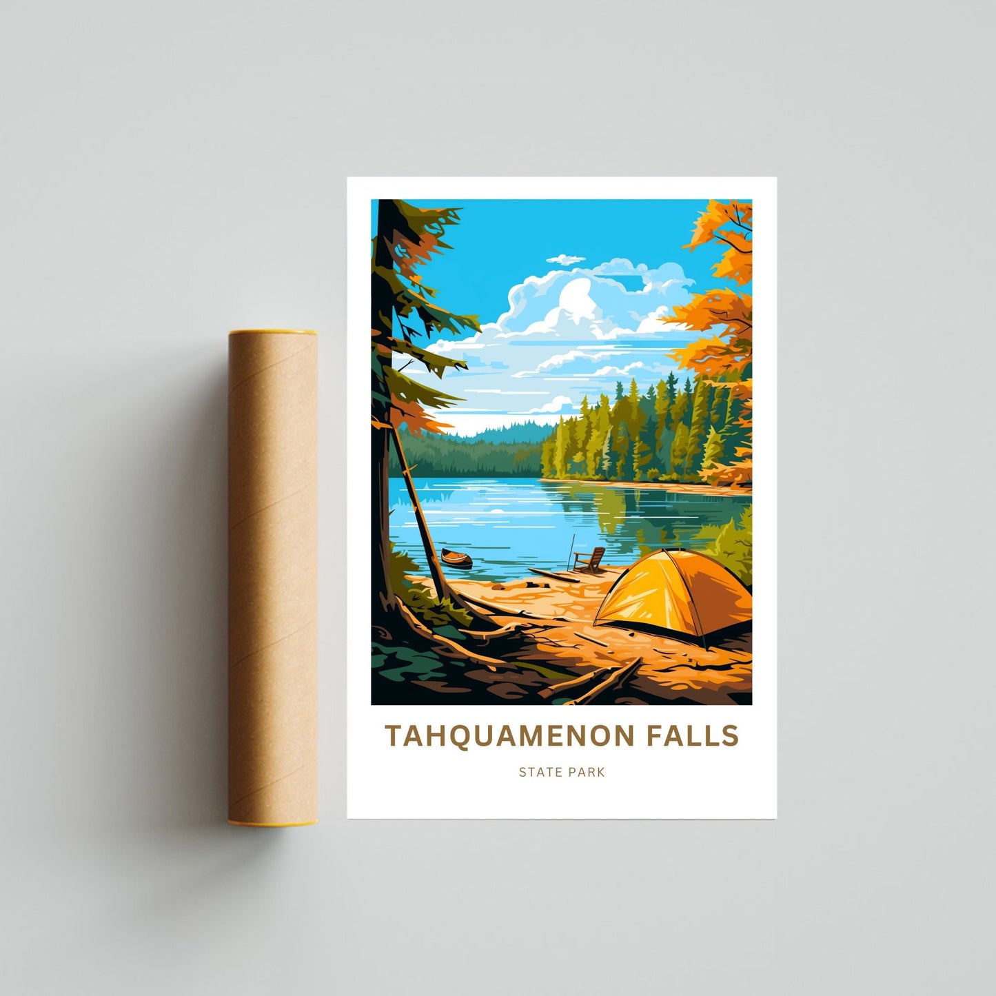 Tahquamenon Falls Travel Print - Tahquamenon Falls State Park poster, Michigan Wall Art, Framed present, Gift Michigan Present - TravelTreasureCo