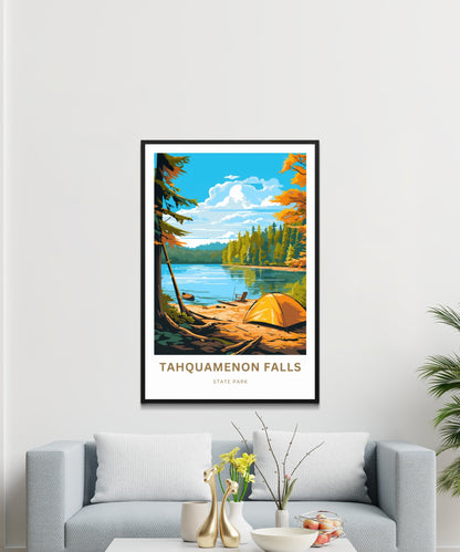 Tahquamenon Falls Travel Print - Tahquamenon Falls State Park poster, Michigan Wall Art, Framed present, Gift Michigan Present - TravelTreasureCo