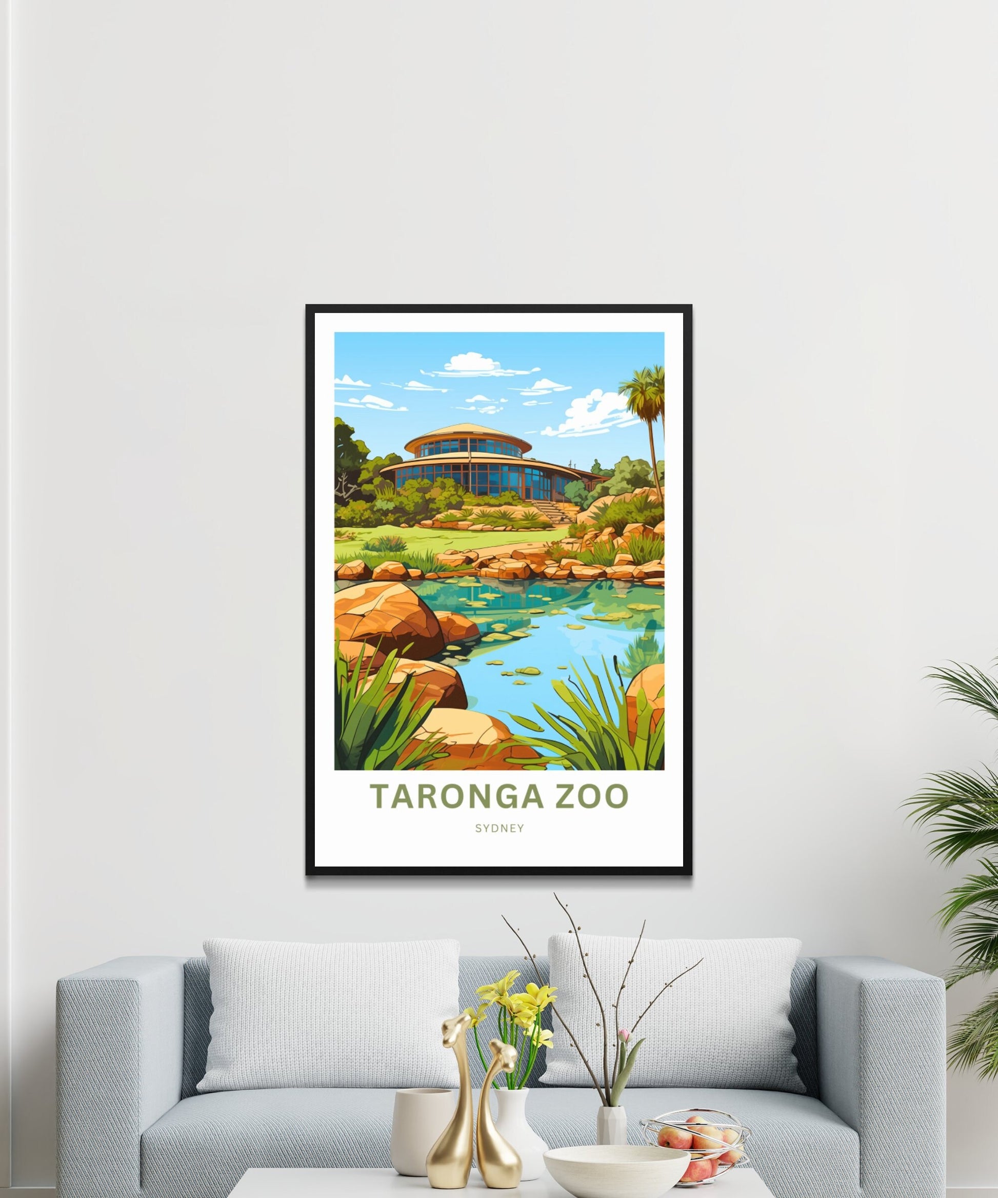 Taronga Zoo Travel Print - Taronga Zoo poster, Sydney Wall Art, Framed present, Gift Australia Present - TravelTreasureCo