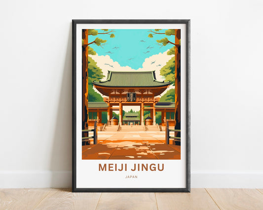 Meiji Jingu Travel Print - Meiji Jingu poster, Japan Wall Art, Framed present, Gift Japan Present Decor, Custom Text - TravelTreasureCo