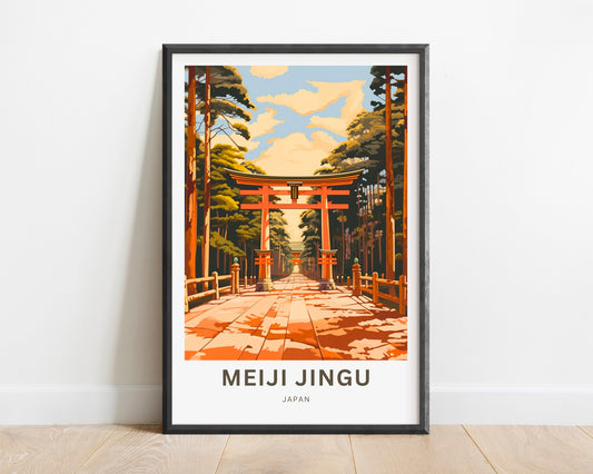 Meiji Jingu Travel Print - Meiji Jingu poster, Japan Wall Art, Framed present, Gift Japan Present Decor, Custom Text - TravelTreasureCo