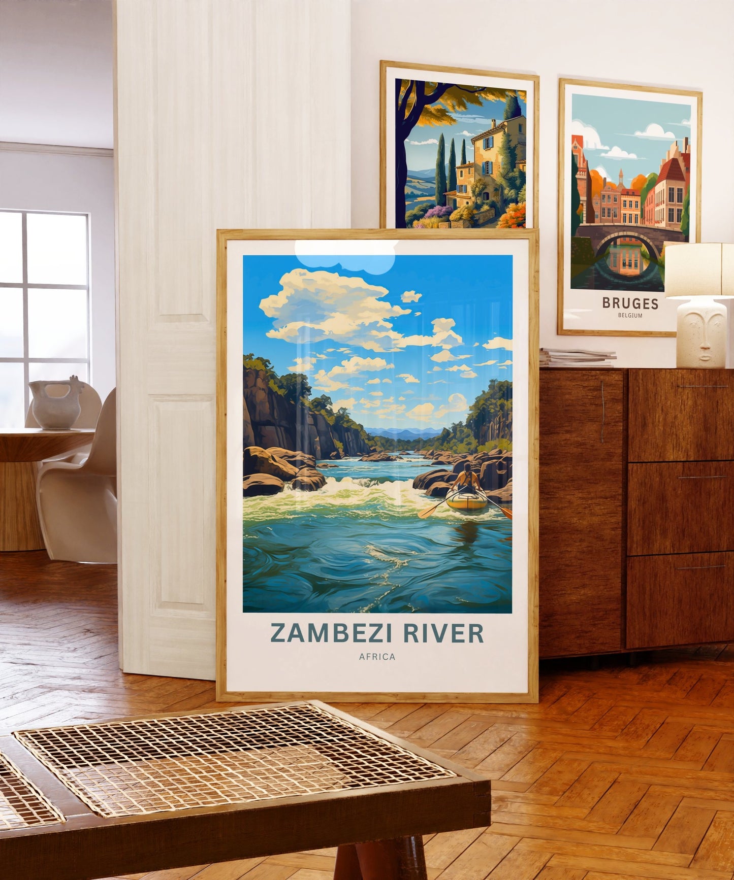 Zambezi River Travel Print - Zambezi River poster, Africa Wall Art, Framed present, Gift Africa Present - TravelTreasureCo