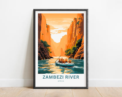 Zambezi River Travel Print - Zambezi River poster, Africa Wall Art, Framed present, Gift Africa Present - TravelTreasureCo