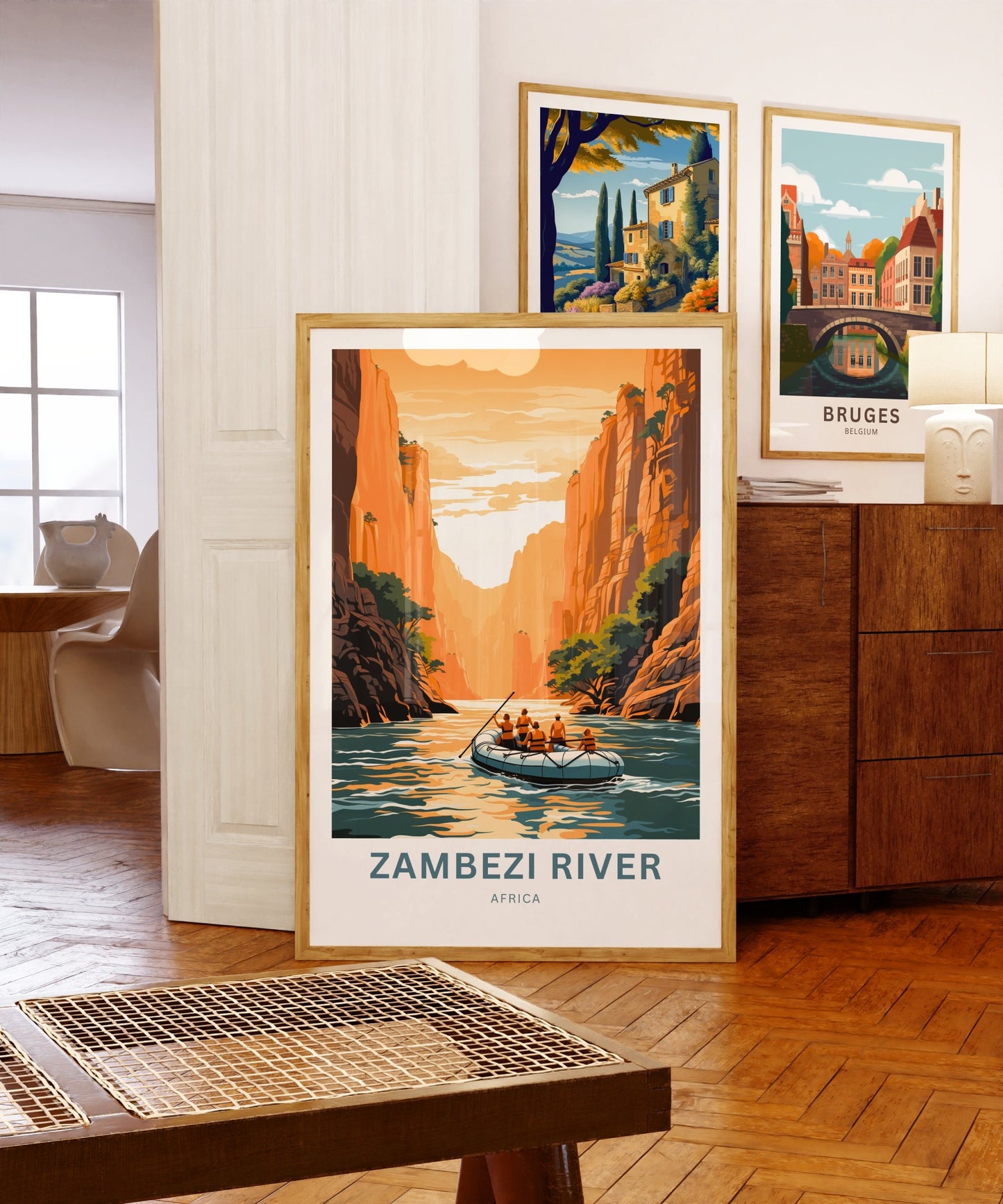 Zambezi River Travel Print - Zambezi River poster, Africa Wall Art, Framed present, Gift Africa Present - TravelTreasureCo