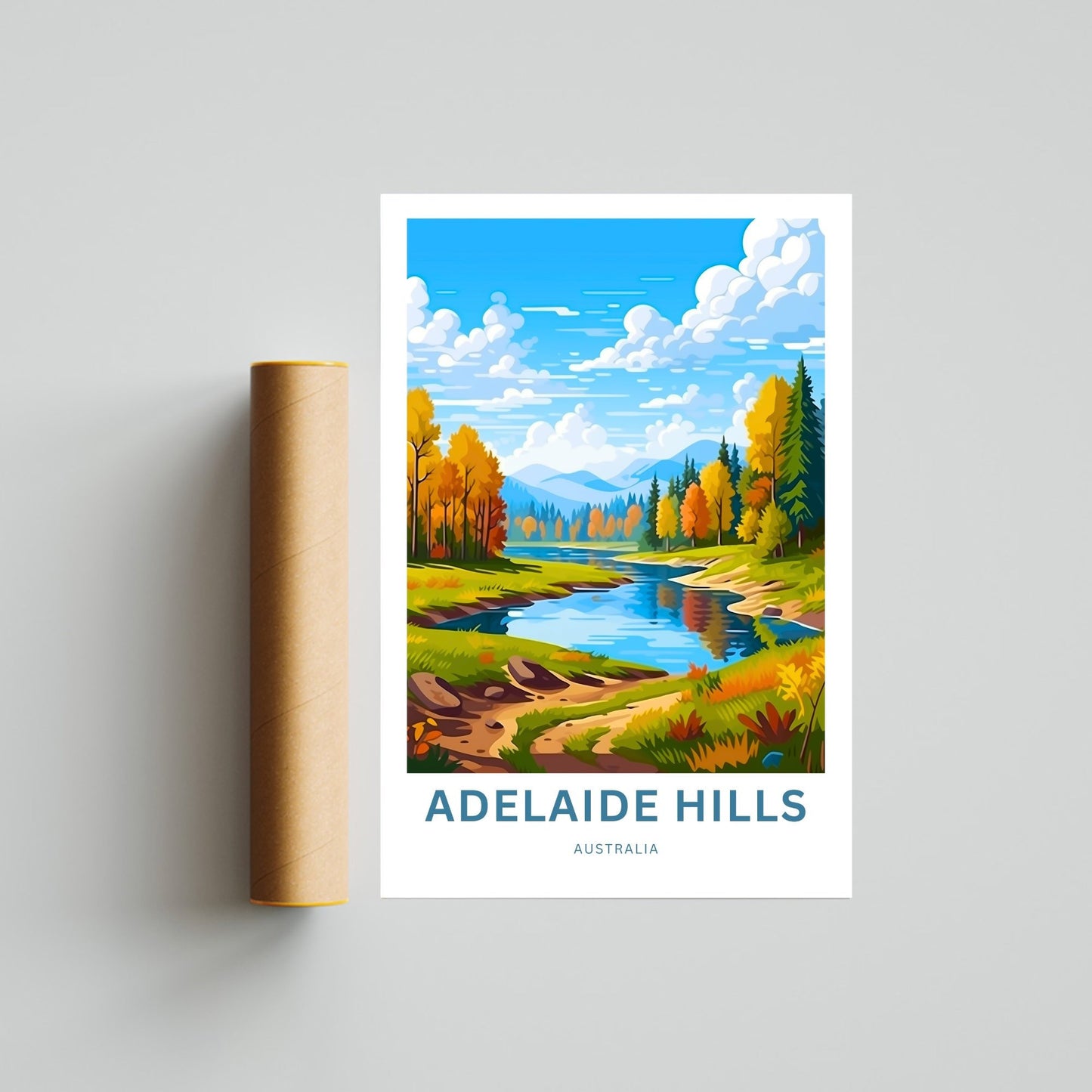 Adelaide Hills Travel Print - Rolling Meadows