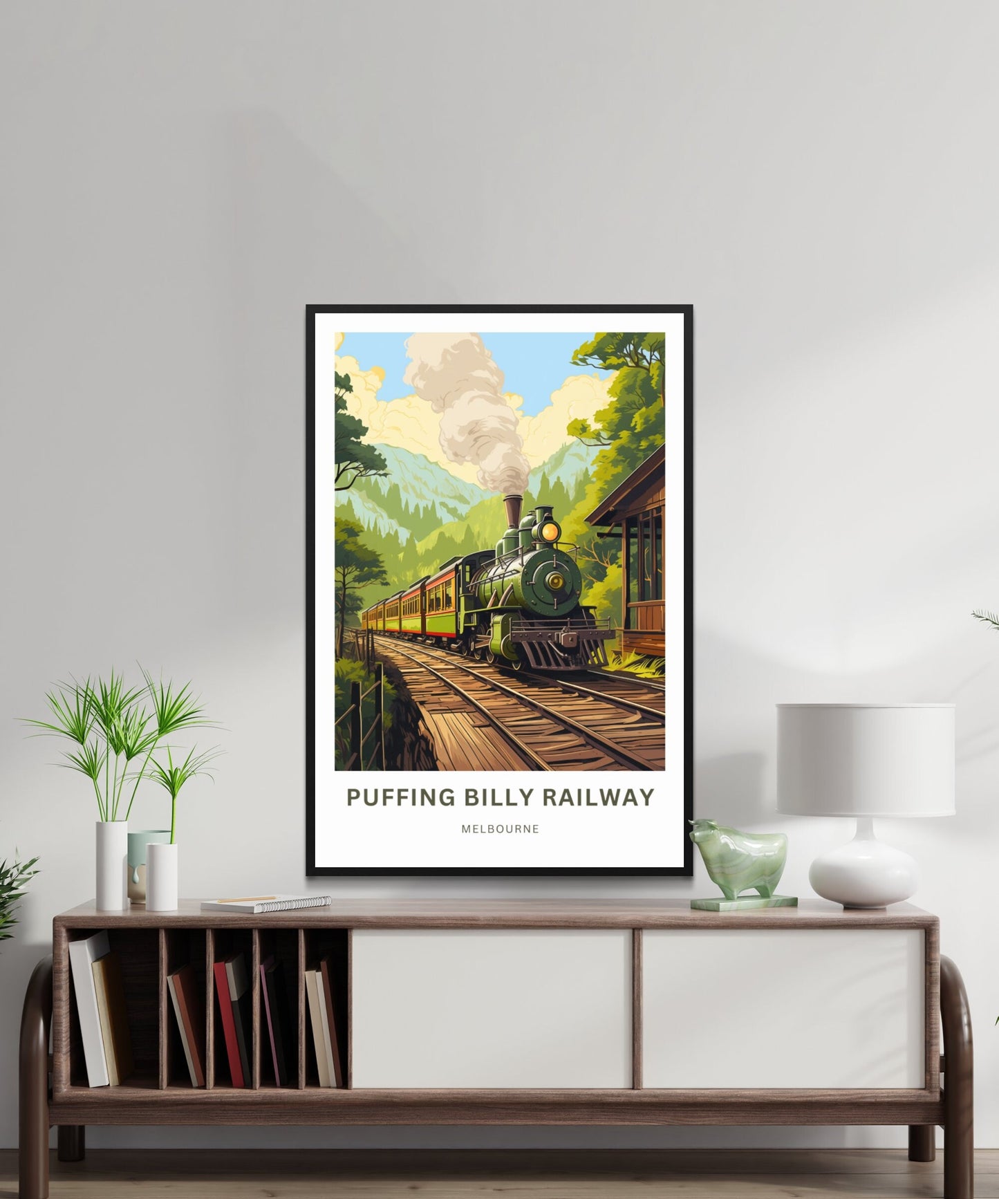 Puffing Billy Railway Travel Print - Puffing Billy Railway poster, Melbourne Wall Art, Framed present, Gift Australia Present - TravelTreasureCo