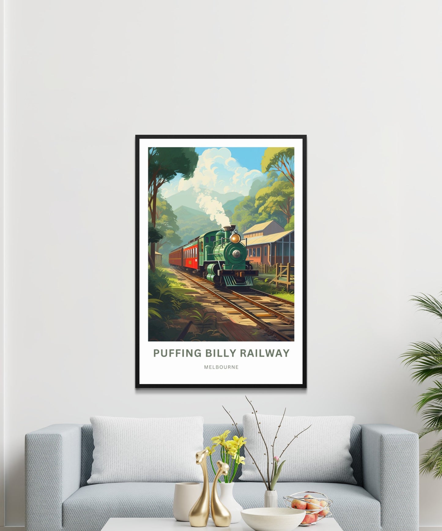 Puffing Billy Railway Travel Print - Puffing Billy Railway poster, Melbourne Wall Art, Framed present, Gift Australia Present - TravelTreasureCo