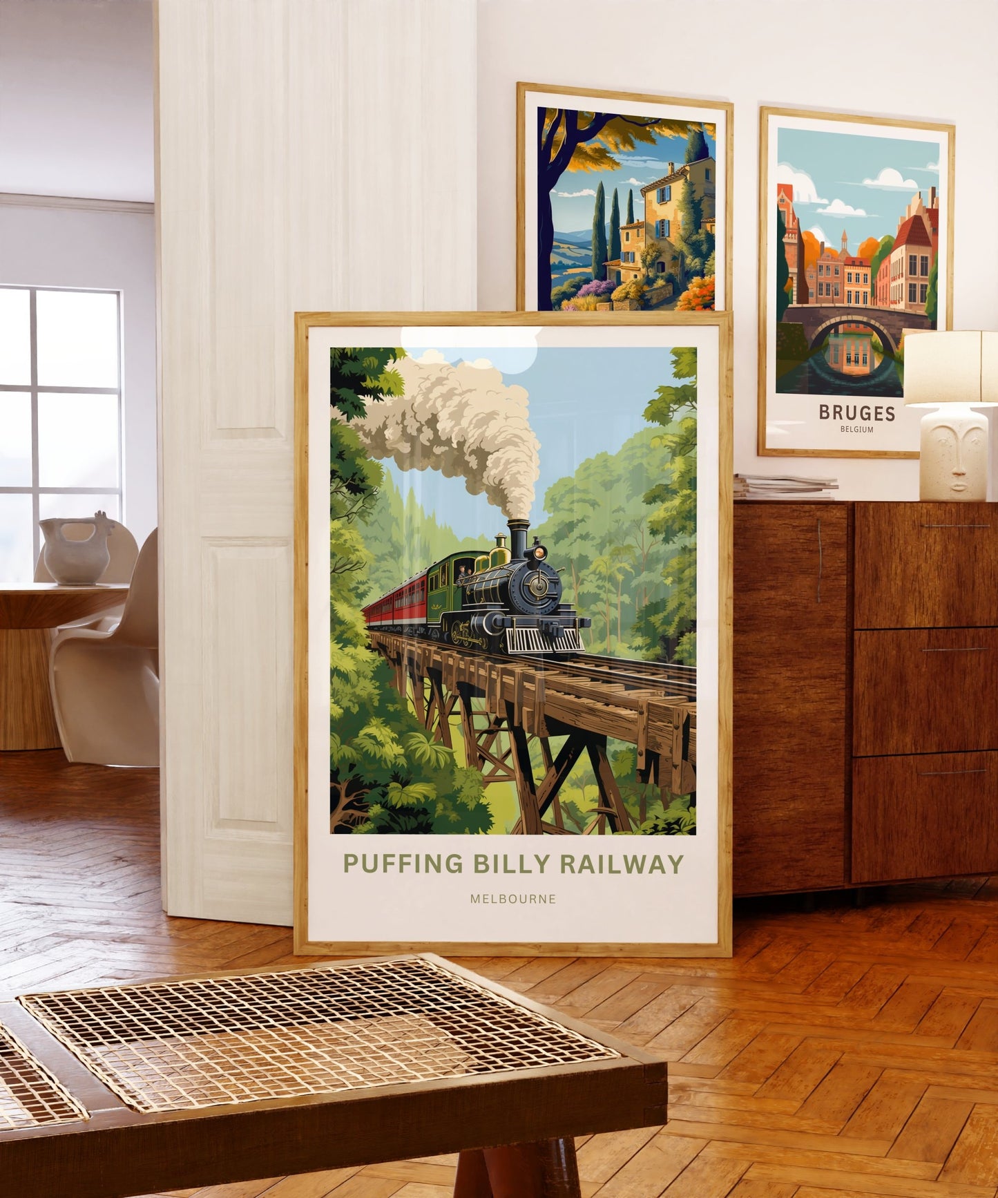 Puffing Billy Railway Travel Print - Puffing Billy Railway poster, Melbourne Wall Art, Framed present, Gift Australia Present - TravelTreasureCo