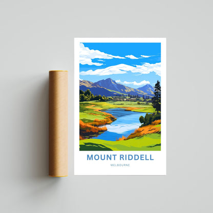 Mount Riddell Travel Print - Mount Riddell poster, Melbourne Wall Art, Framed present, Gift Australia Present - TravelTreasureCo