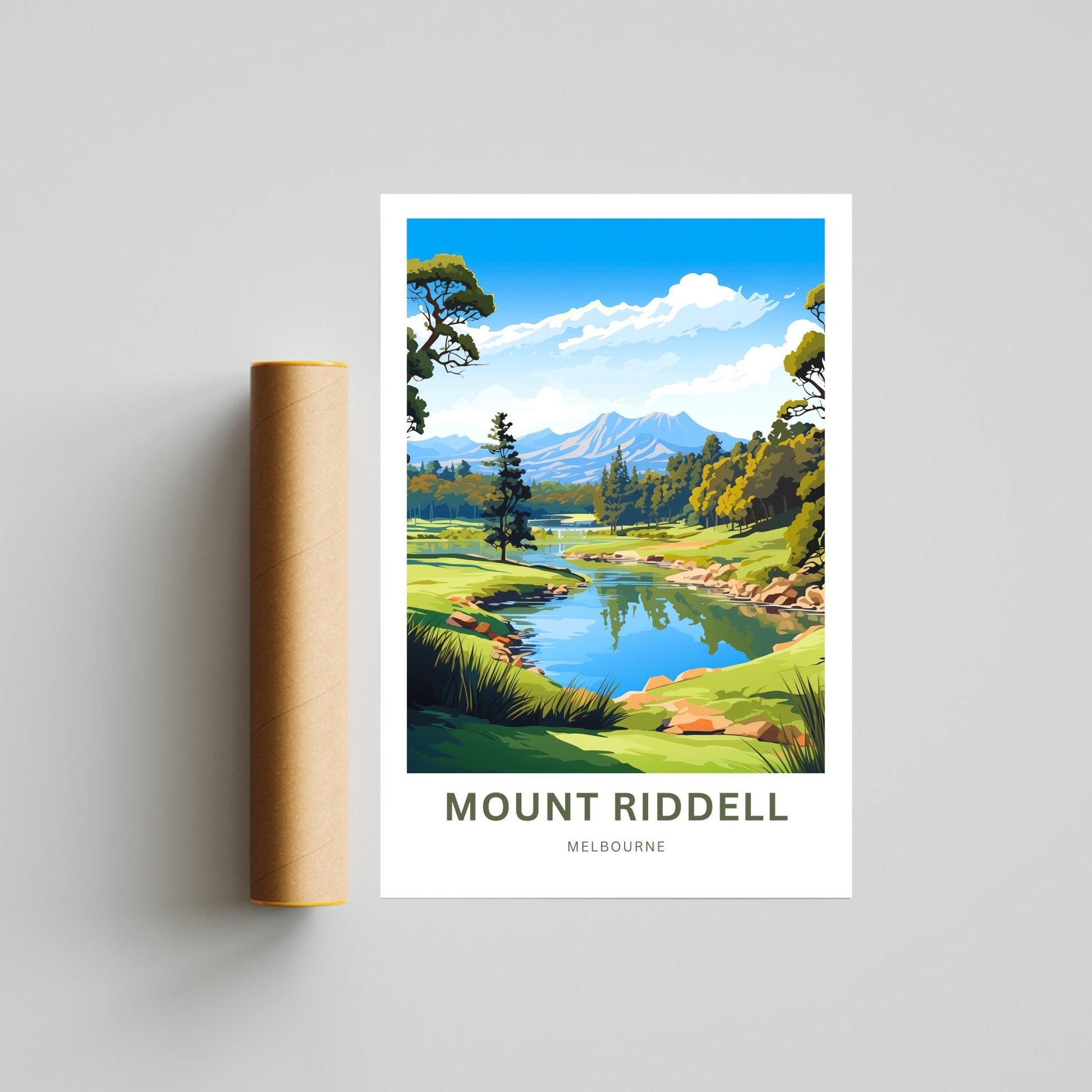 Mount Riddell Travel Print - Mount Riddell poster, Melbourne Wall Art, Framed present, Gift Australia Present - TravelTreasureCo